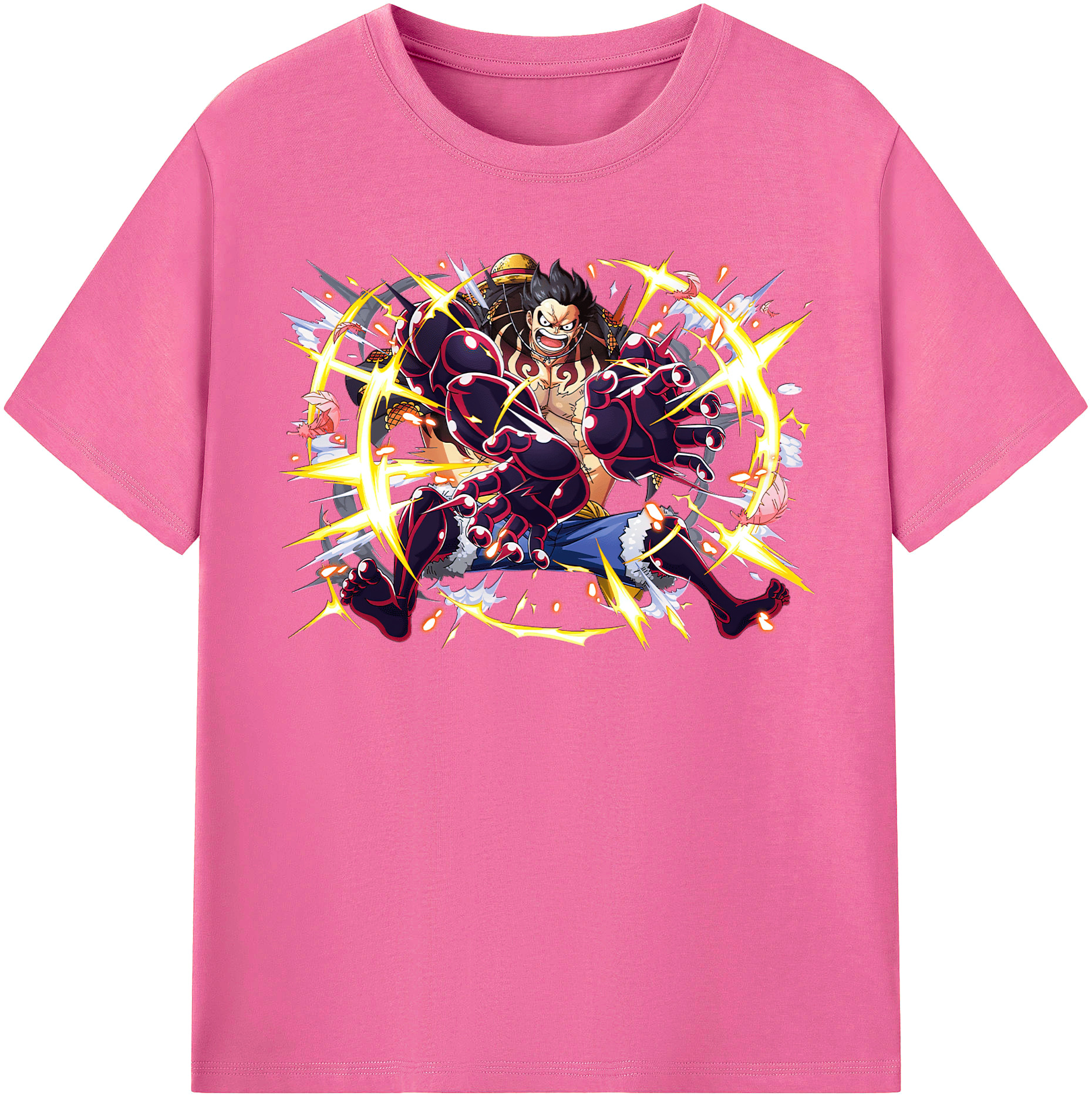 ワンピース モンキー・D・ルフィ ONE PIECE Monkey D. Luffy レディースカジュアルプリントTシャツ（綿100％）